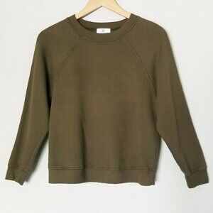 AG Adriano Goldschmied Olive Army Green Crewneck Sweatshirt Elba Womens S Cotton